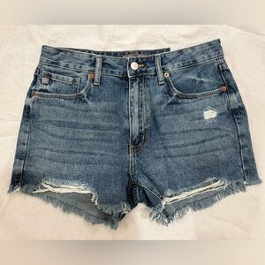 Just USA Denim Frayed Hem Shorts